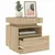 Produktbild 4 för Sängbord med LED-belysning 2 st sonoma-ek 40x39x48,5 cm