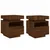 Produktbild 2 för Sängbord med LED-belysning 2 st brun ek 40x39x48,5 cm