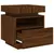 Produktbild 7 för Sängbord med LED-belysning 2 st brun ek 40x39x48,5 cm