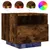 Produktbild 5 för Sängbord med LED-lampor 2 st rökfärgad ek 40x39x37 cm
