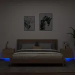 Väggmonterade sängbord med LED-lampor 2 st sonoma-ek