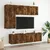 Produktbild 3 för Väggmonterad tv-bänk 2 st rökfärgad ek 60x30x41 cm