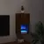 Produktbild 5 för Tv-bänk med LED-belysning brun ek 30,5x30x60 cm