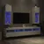 Produktbild 4 för TV-bänk med LED-belysning 2 st vit 30,5x30x90 cm