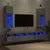 Produktbild 4 för TV-bänk med LED-belysning 2 st betonggrå 30,5x30x90 cm