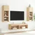 Produktbild 4 för Tv-bänk med LED-belysning 2 st sonoma-ek 60x30x30 cm
