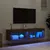 Produktbild 4 för Tv-bänk med LED-belysning 2 st brun ek 60x30x30 cm