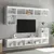 Produktbild 3 för TV-bänk med LED-belysning 2 st vit 80x30x30 cm