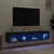 Produktbild 4 för Tv-bänk med LED-belysning 2 st svart 80x30x30 cm