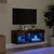 Produktbild 3 för Tv-bänk med LED-belysning rökfärgad ek 80x30x30 cm