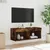 Produktbild 5 för Tv-bänk med LED-belysning rökfärgad ek 80x30x30 cm