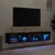 Produktbild 4 för Tv-bänk med LED-belysning 2 st rökfärgad ek 80x30x30 cm