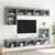 Produktbild 3 för TV-bänk med LED-belysning 2 st grå sonoma 80x30x30 cm