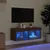 Produktbild 3 för Tv-bänk med LED-belysning brun ek 80x30x30 cm