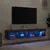 Produktbild 4 för Tv-bänk med LED-belysning 2 st brun ek 80x30x30 cm