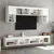 Produktbild 3 för TV-bänk med LED-belysning 2 st vit 100x30x30 cm