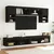 Produktbild 5 för Tv-bänk med LED-belysning svart 100x30x30 cm