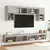 Produktbild 3 för TV-bänk med LED-belysning 2 st betonggrå 100x30x30 cm