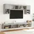 Produktbild 3 för TV-bänk med LED-belysning 2 st grå sonoma 100x30x30 cm