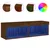 Produktbild 2 för Tv-bänk med LED-belysning brun ek 100x30x30 cm