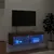 Produktbild 3 för Tv-bänk med LED-belysning brun ek 100x30x30 cm