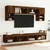 Produktbild 3 för Tv-bänk med LED-belysning 2 st brun ek 100x30x30 cm