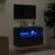 Produktbild 4 för Väggmonterad tv-bänk LED svart 60x30x40 cm