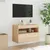 Produktbild 5 för Väggmonterad tv-bänk LED sonoma-ek 60x30x40 cm