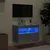 Produktbild 4 för Väggmonterad tv-bänk LED betonggrå 60x30x40 cm