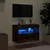 Produktbild 4 för Väggmonterad tv-bänk LED rökfärgad ek 60x30x40 cm