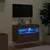 Produktbild 4 för Väggmonterad tv-bänk LED brun ek 60x30x40 cm