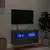 Produktbild 4 för Väggmonterad tv-bänk LED svart 80x30x40 cm