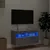 Produktbild 4 för Väggmonterad tv-bänk LED betonggrå 80x30x40 cm