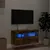 Produktbild 4 för Väggmonterad tv-bänk LED rökfärgad ek 80x30x40 cm