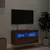 Produktbild 4 för Väggmonterad tv-bänk LED brun ek 80x30x40 cm