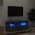 Produktbild 4 för Väggmonterad tv-bänk LED svart 100x30x40 cm