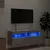 Produktbild 4 för Väggmonterad tv-bänk LED betonggrå 100x30x40 cm