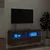 Produktbild 4 för Väggmonterad tv-bänk LED rökfärgad ek 100x30x40 cm