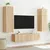Produktbild 5 för Väggmonterad tv-bänk LED 2 st sonoma-ek 60x35x31 cm