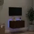 Produktbild 3 för Väggmonterad tv-bänk LED brun ek 60x35x31 cm