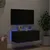 Produktbild 3 för Väggmonterad tv-bänk LED svart 80x35x31 cm