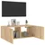 Produktbild 6 för Väggmonterad tv-bänk LED sonoma-ek 80x35x31 cm