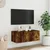 Produktbild 4 för Väggmonterad tv-bänk LED rökfärgad ek 80x35x31 cm