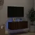 Produktbild 3 för Väggmonterad tv-bänk LED brun ek 80x35x31 cm