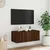 Produktbild 4 för Väggmonterad tv-bänk LED brun ek 80x35x31 cm