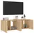Produktbild 7 för Väggmonterad tv-bänk LED 2 st sonoma-ek 60x35x41 cm