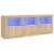 Produktbild 2 för Skänk med LED-belysning sonoma-ek 181,5x37x67 cm