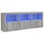 Produktbild 2 för Skänk med LED-belysning grå sonoma 181,5x37x67 cm