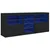 Produktbild 2 för Skänk med LED-belysning svart 181,5x37x67 cm