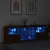 Produktbild 3 för Skänk med LED-belysning brun ek 202x37x67 cm